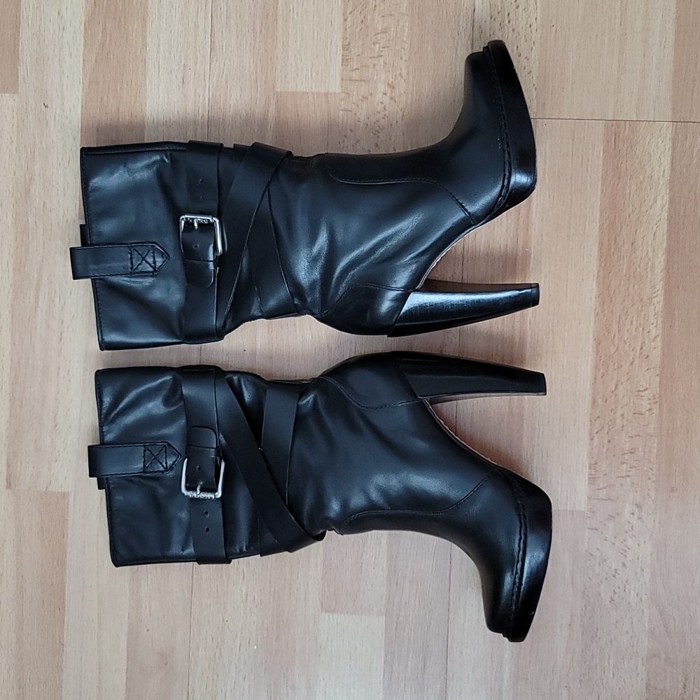 Kors Michael Kors Platform Leather Pull On Boots